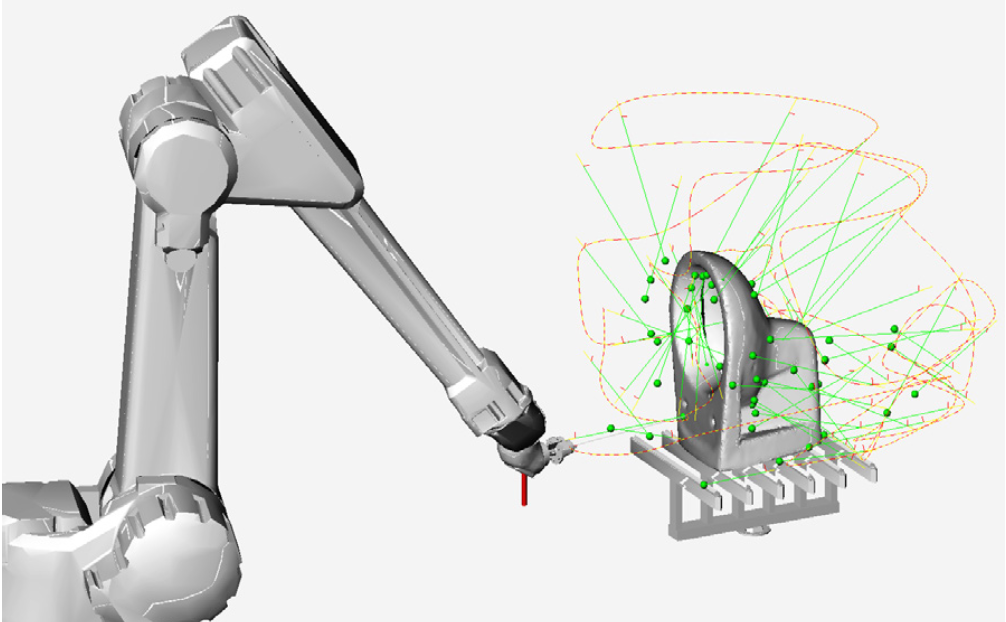 Coating robot with predefined trajectories around the target object